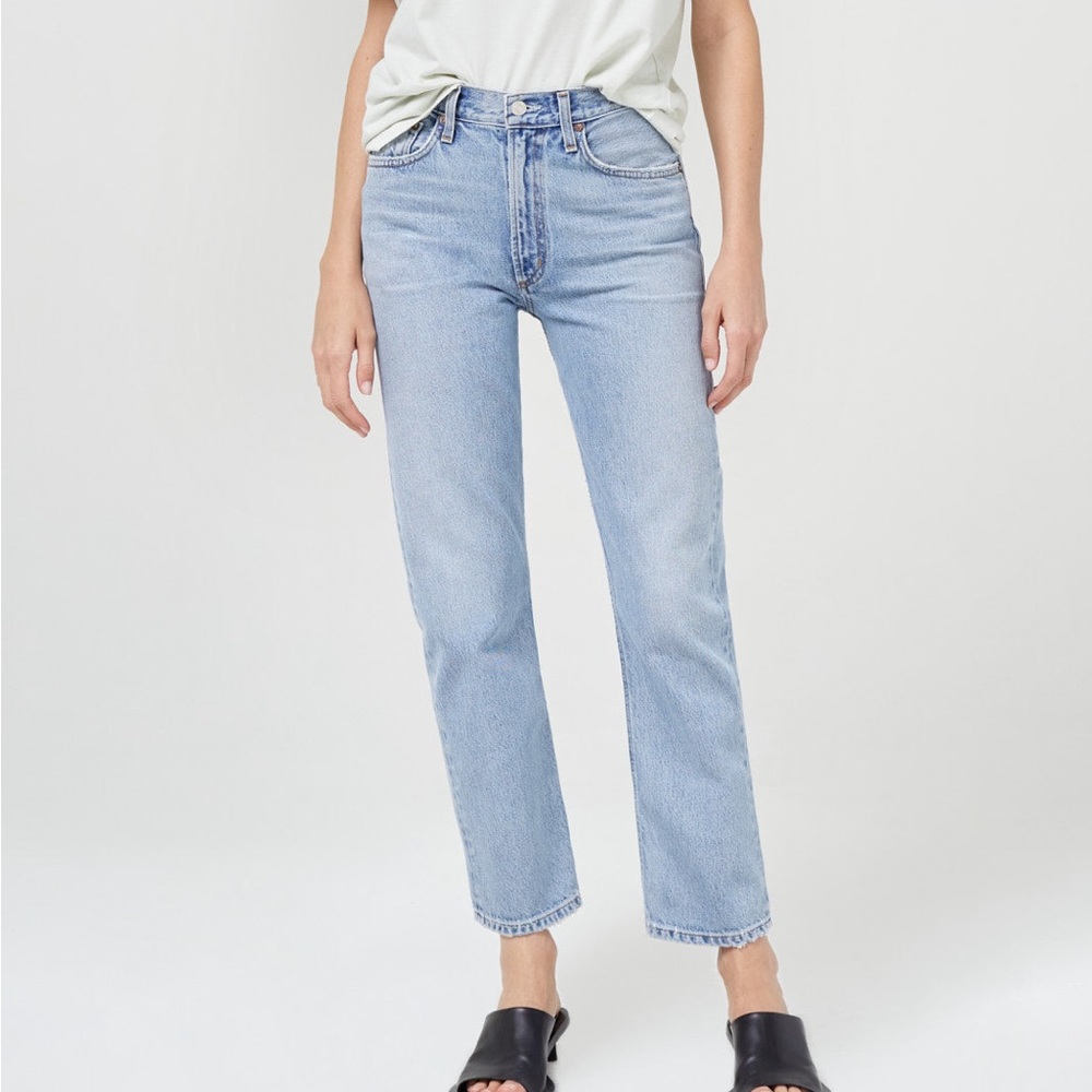 Agolde Mia Mid Rise straight jeans -indigo wash